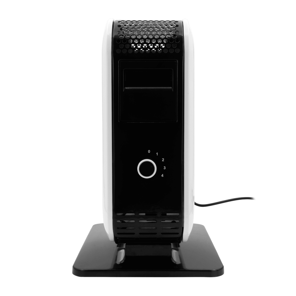 Boden Stark Double Sided Bar Heater in black and white design, showcasing front controls and modern style.