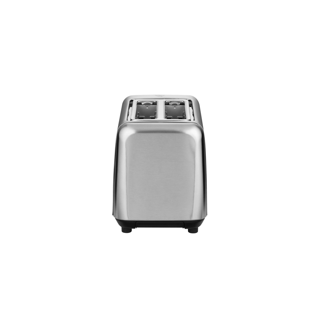 Front view of the Boden Stark Anson Collection 2 Slice Stainless Steel Toaster with sleek design.