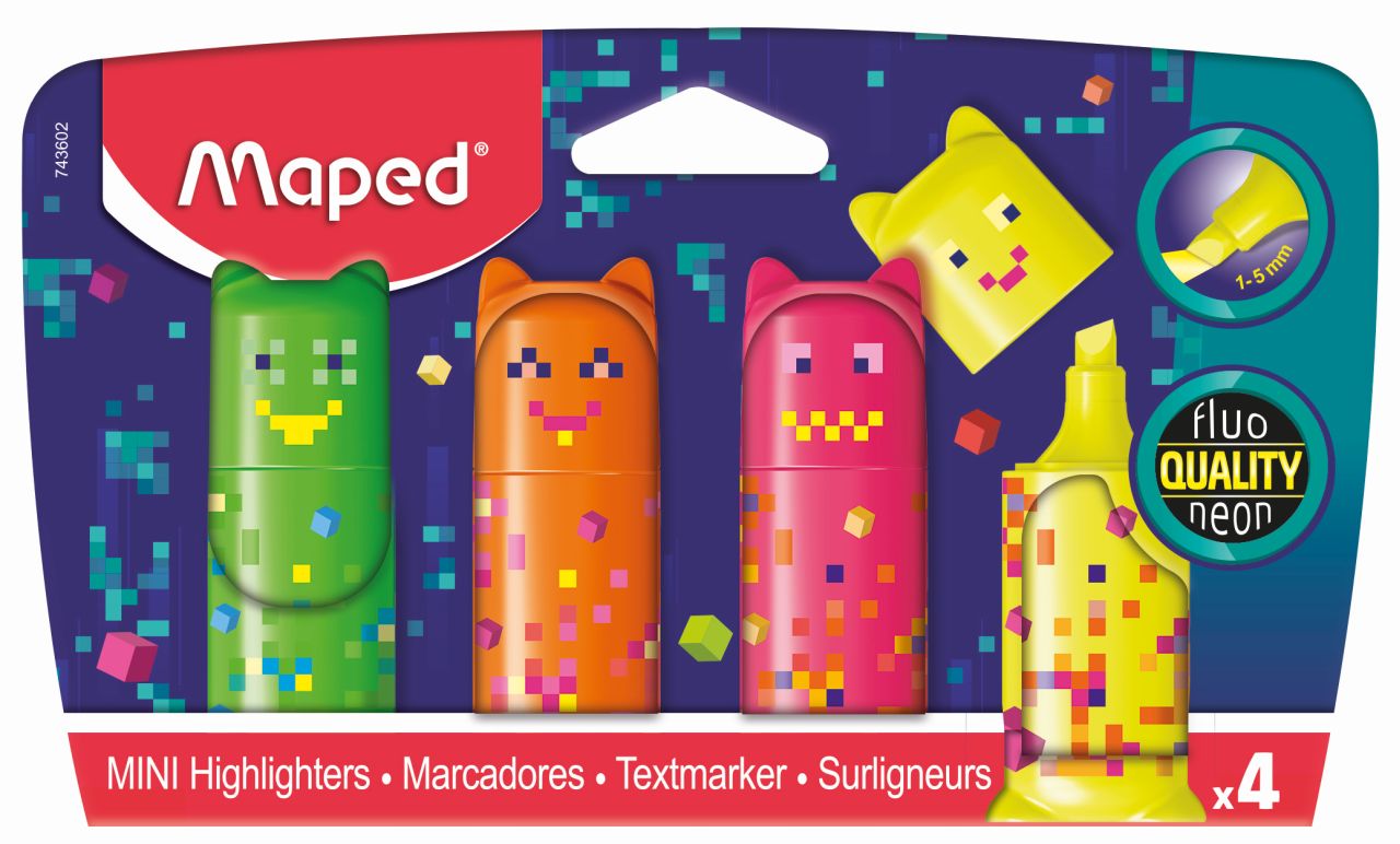 MAPED Pixel Highlighter Mini 4's
