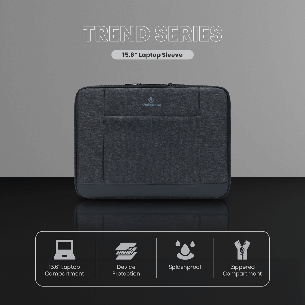 Volkano Trend Series 15.6” Laptop Sleeve Grey