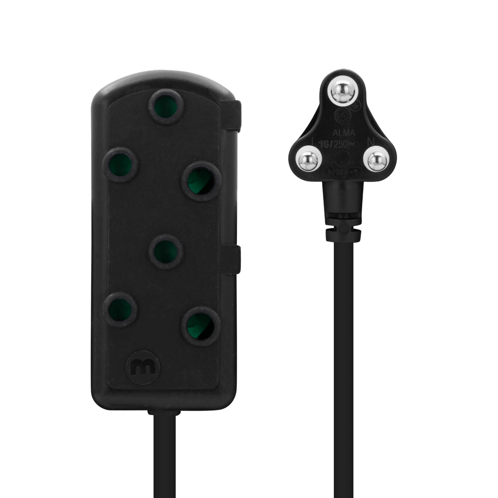 Ellies Side by Side Heavy Duty Extension Lead-3M-BK
