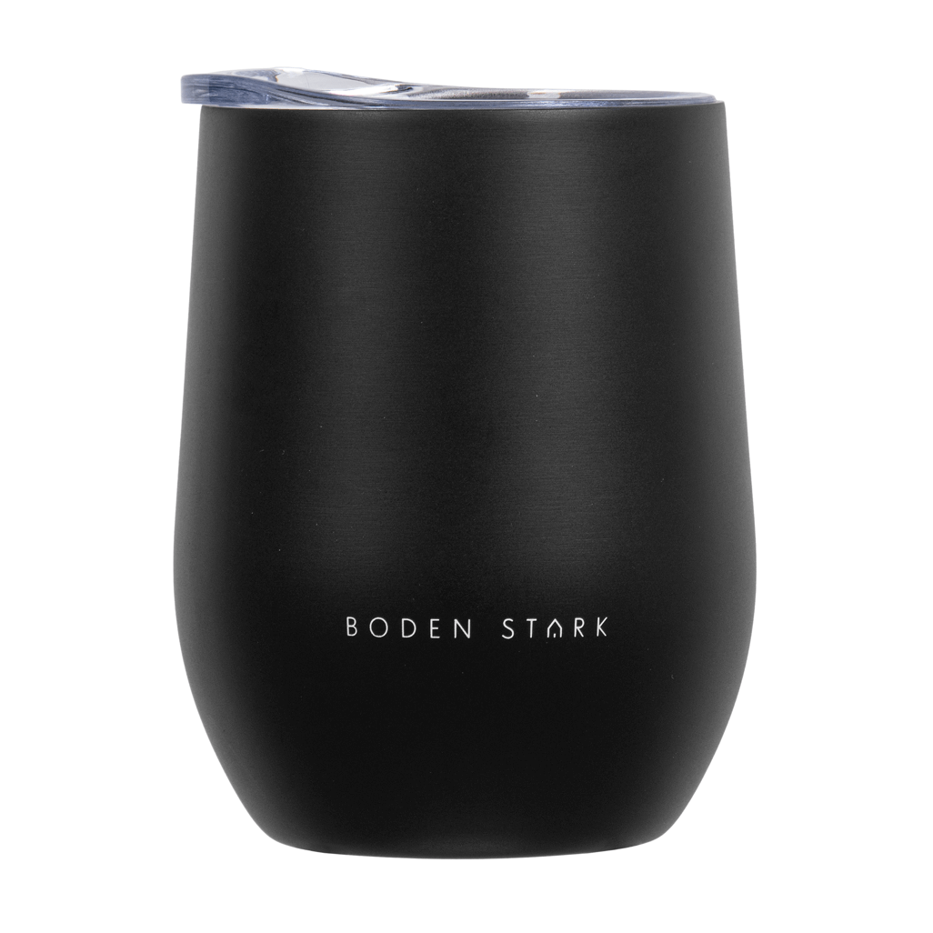Boden Stark Tumbler 350ml in matte black, ideal for beverages with a sleek design and durable build.