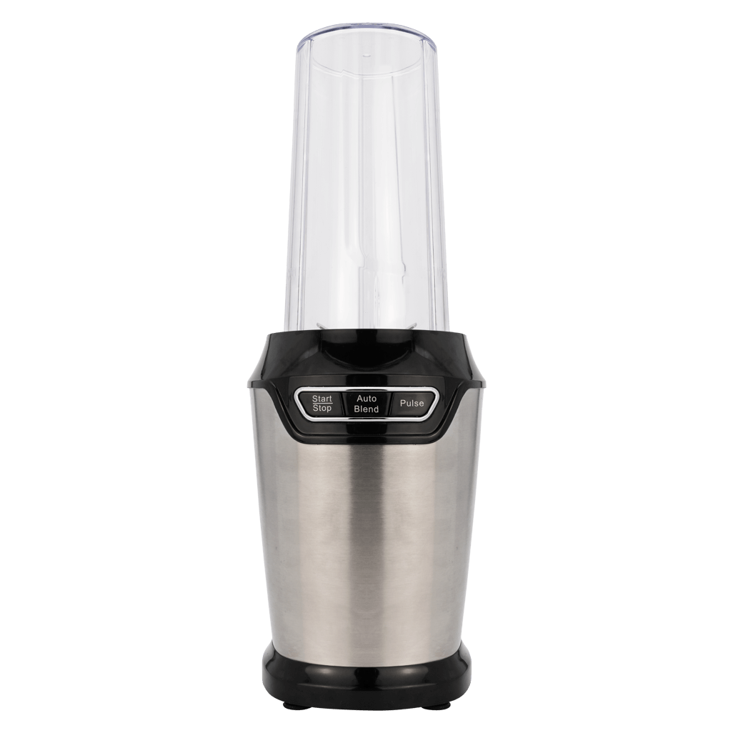 Boden Stark 1000W Nutri Blender featuring a sleek stainless steel design and user-friendly control panel.
