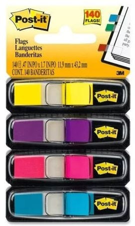 3M 683-4 AB - Post-It Flag (Bright Colours) (24 Flags per Pack)
