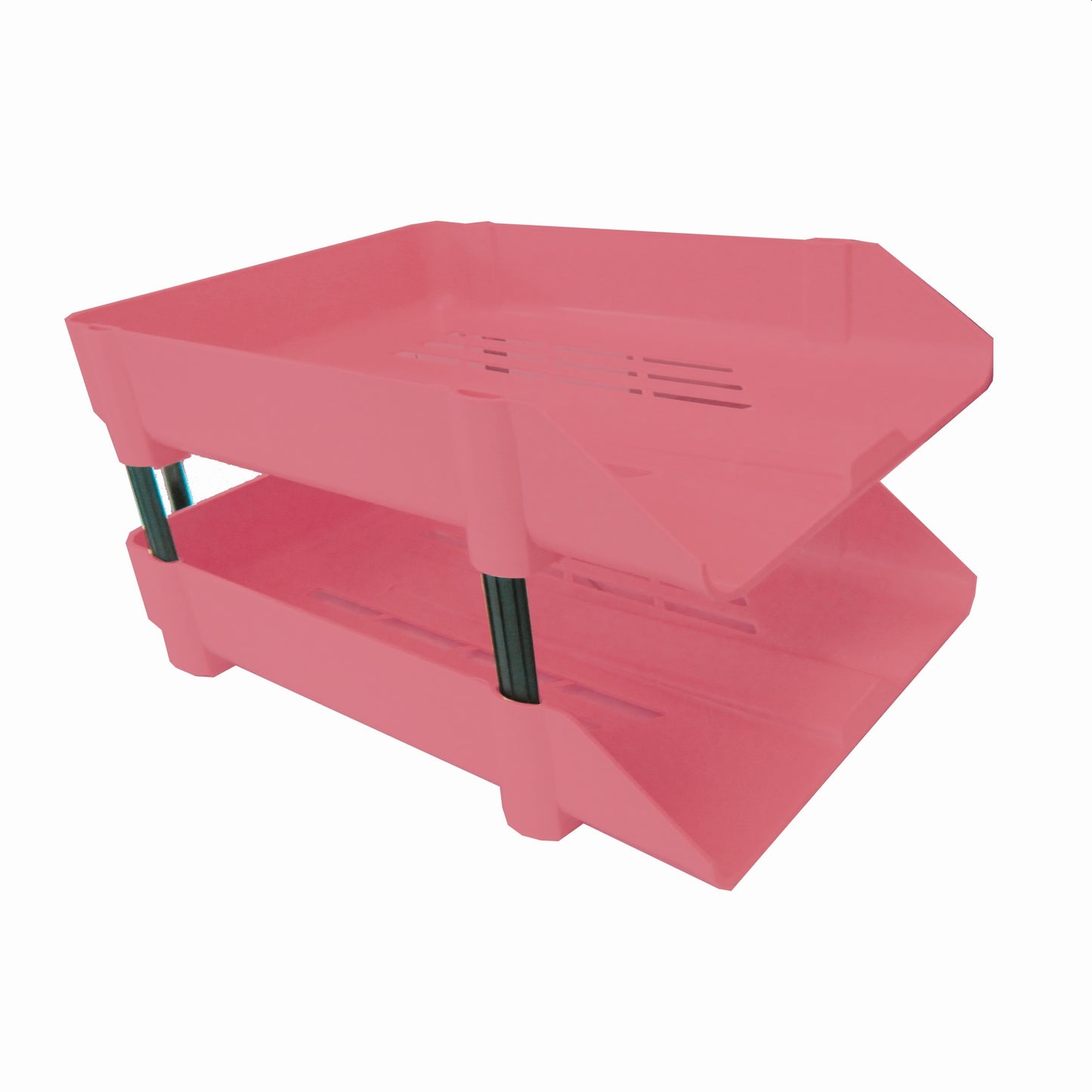 Croxley Desk Tray Pink 2 Trays & 4 Risers Set