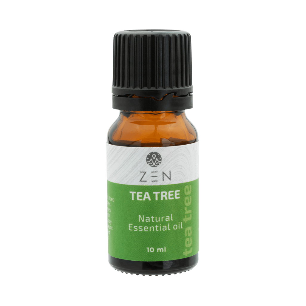 Zen Oil Tea Tree essential oil in a 10ml bottle, perfect for promoting relaxation and enhancing well-being.