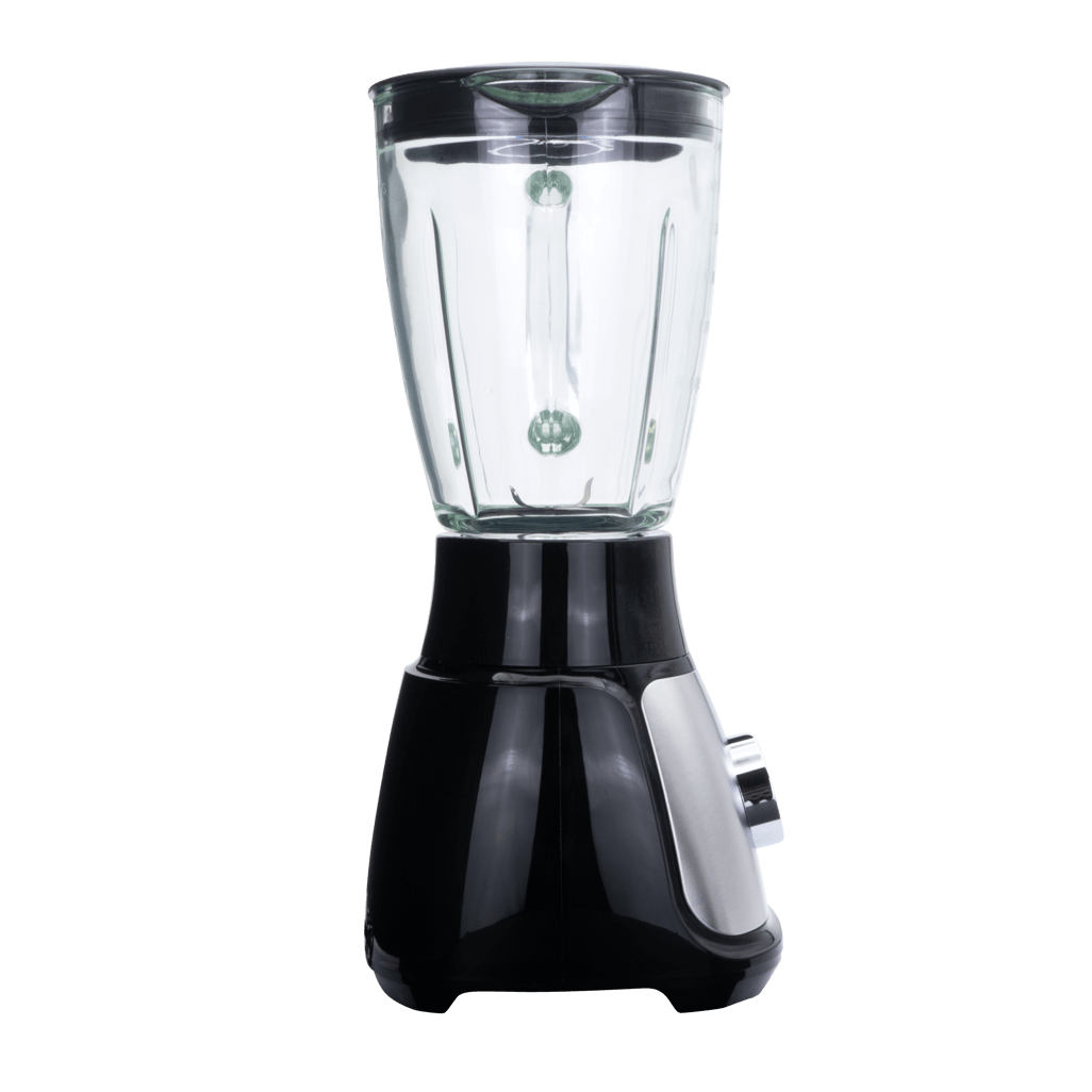 ELEKTRA 500W 1.5L glass jug blender with sleek black base, designed for efficient blending and long-lasting performance.