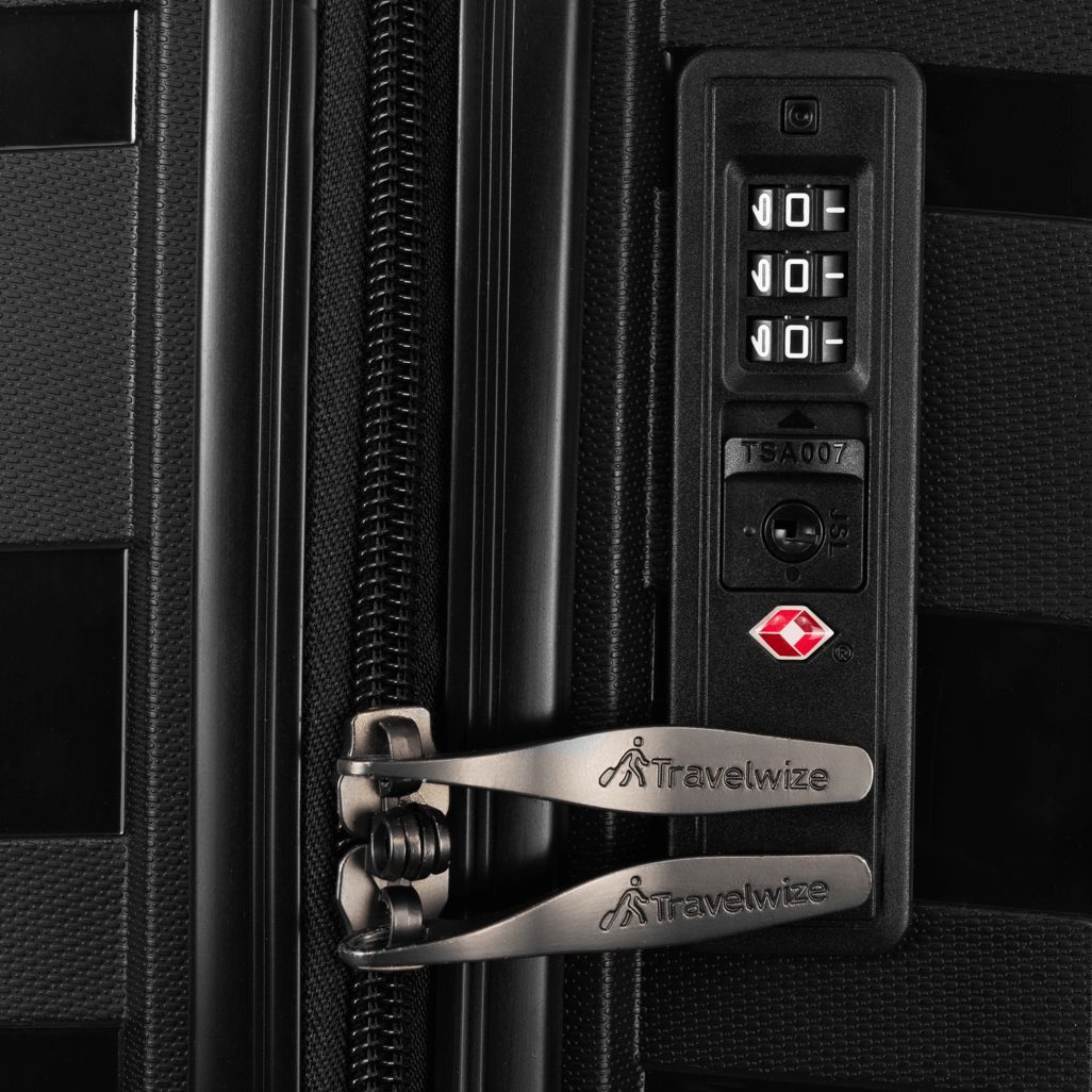 Travelwize Java PP 4-Wheel Spinner 55cm Luggage Black