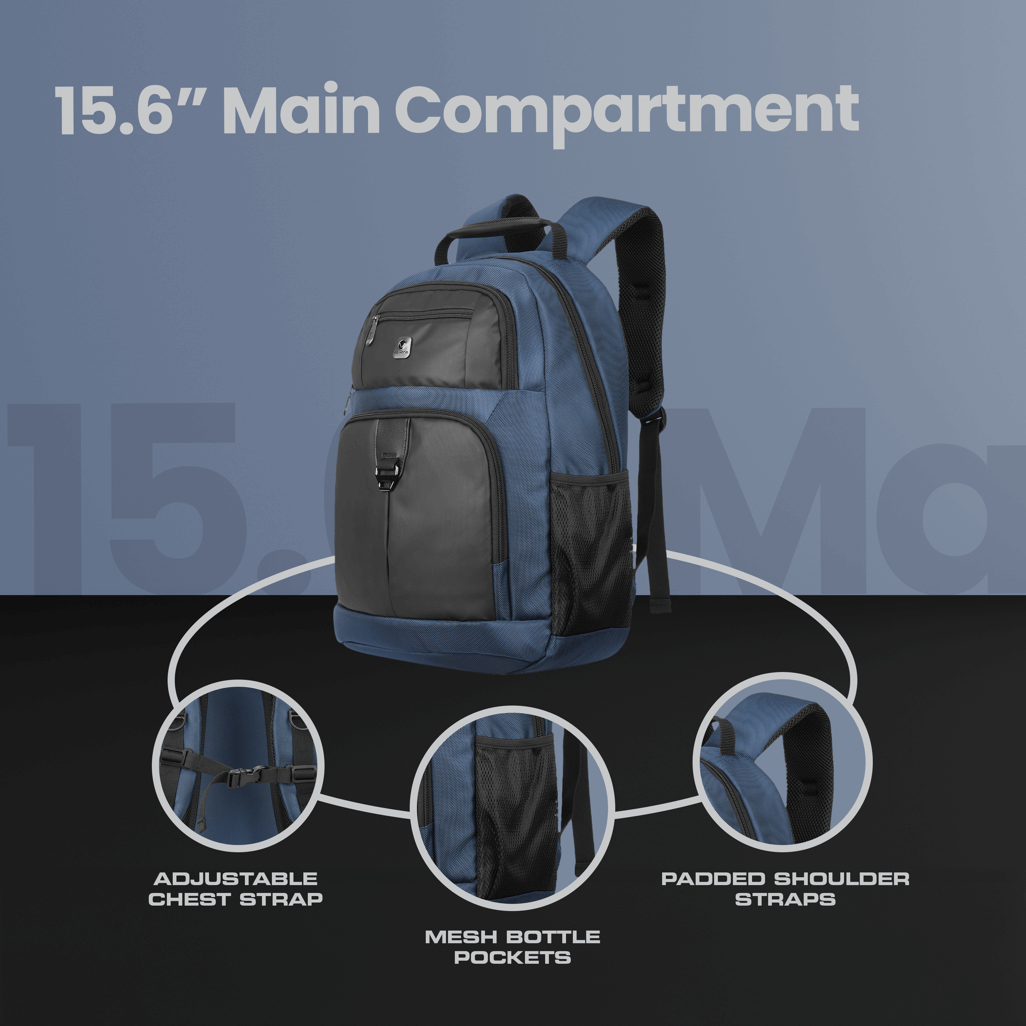 Volkano Franklin 15.6” Laptop Backpack Navy/Blk