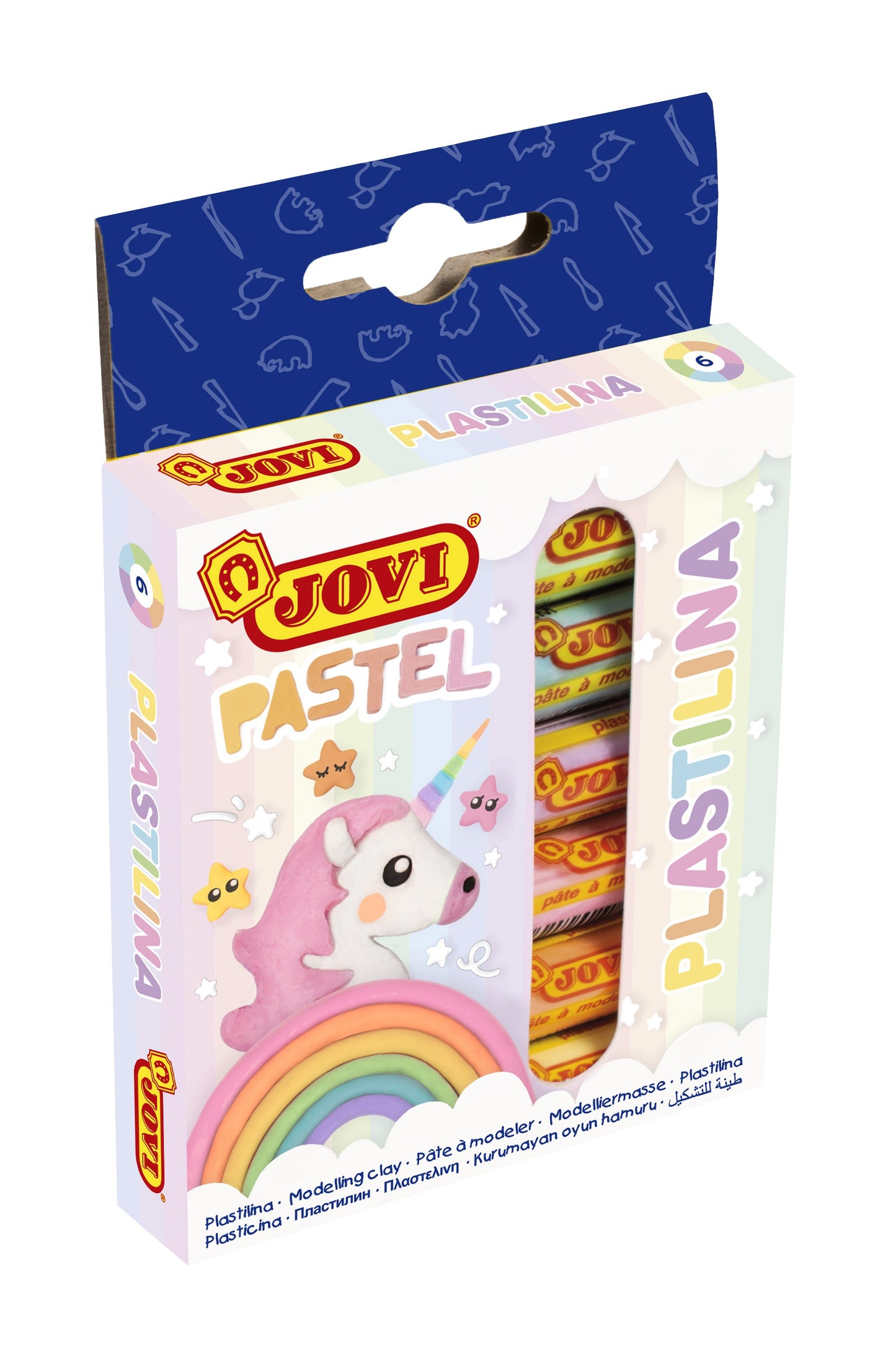 JOVI Plastilina Modelling Clay Pastel 6x15g Assorted Pastel Colours
