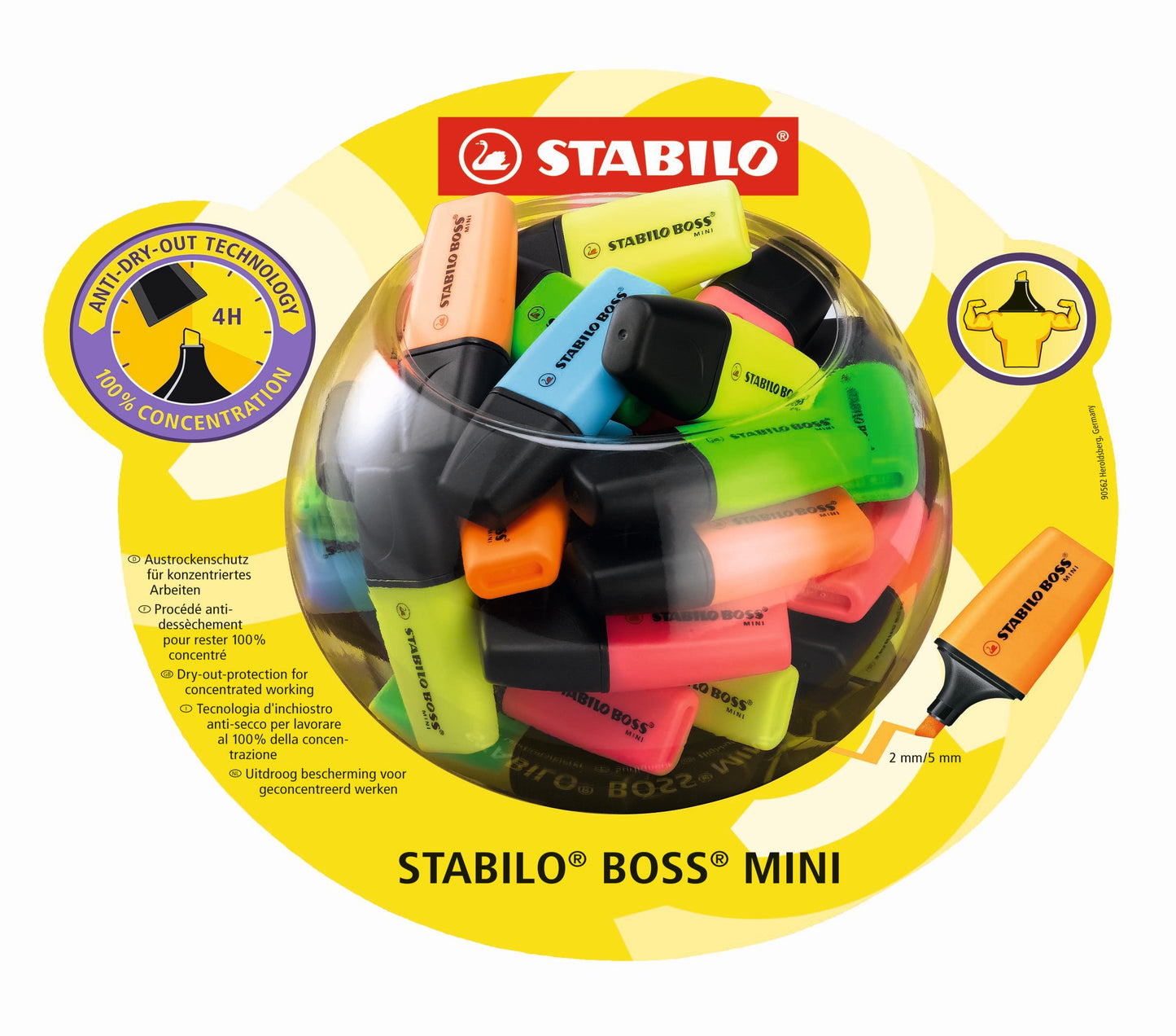 STABILO BOSS Mini Highlighter Assorted Display 50's