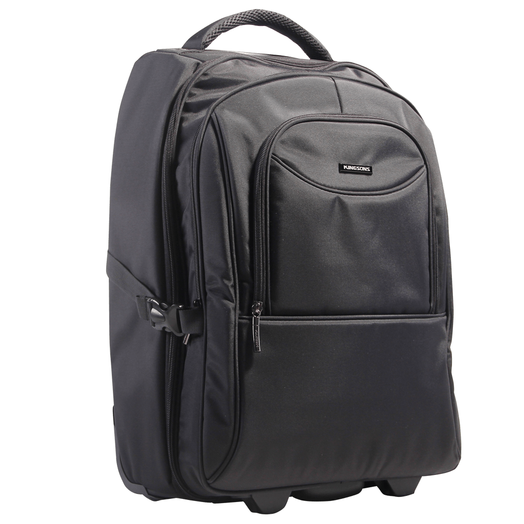 Kingsons Prime 15.6 inch Laptop Trolley Backpack Black