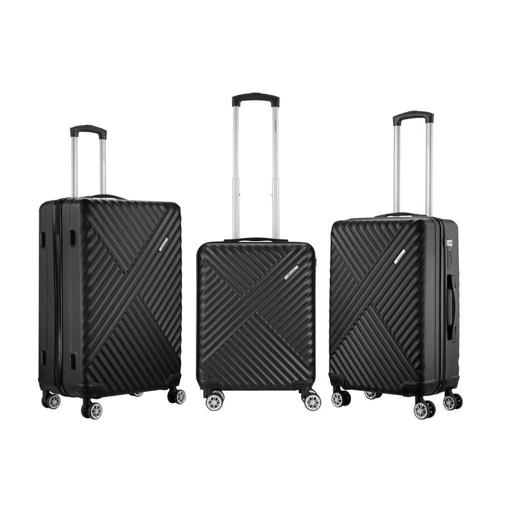 Travelwize Astra ABS 77cm 4-Wheels Spinner Luggage Black