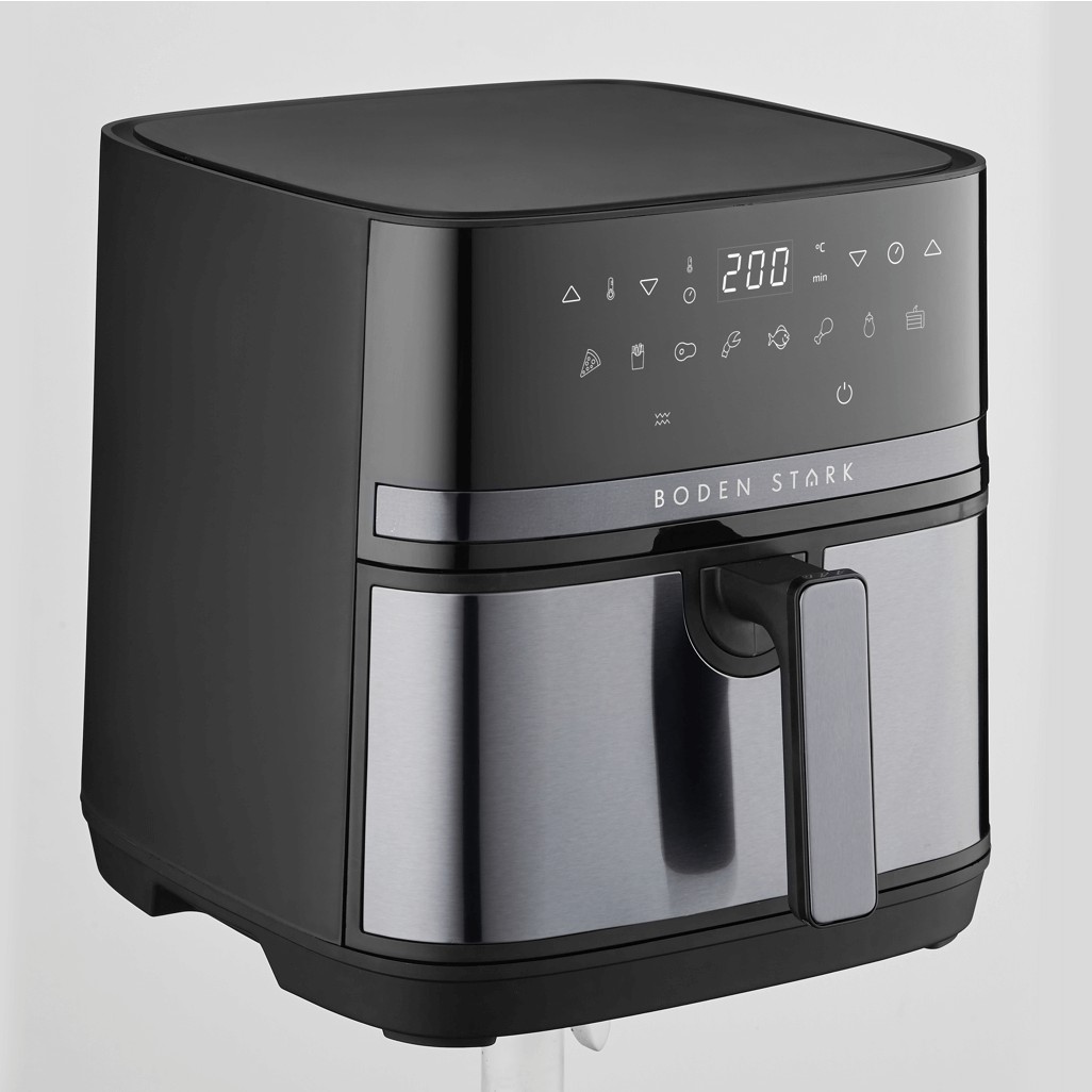 Boden Stark 8.0L Digital Air Fryer featuring a sleek design and digital display for precise cooking control.