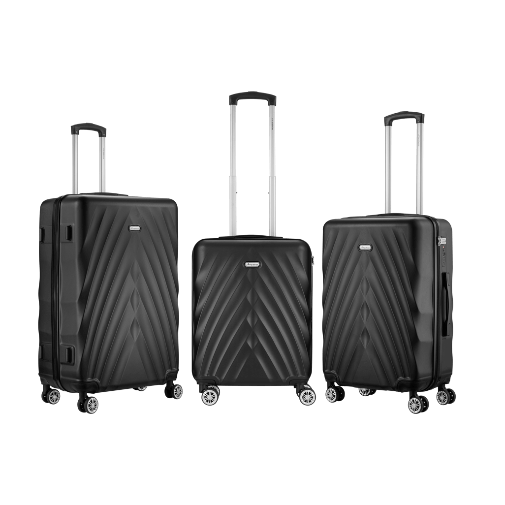 Travelwize Terra ABS 77cm 4-Wheels Spinner Luggage Black