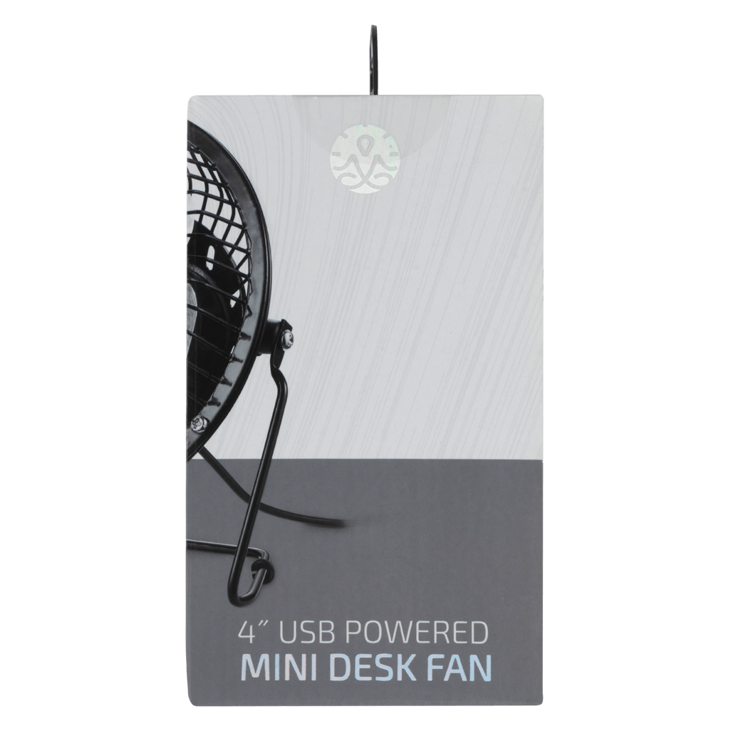 ZEN Cool series 4-inch mini desk fan in black, USB powered, perfect for personal cooling on desks.