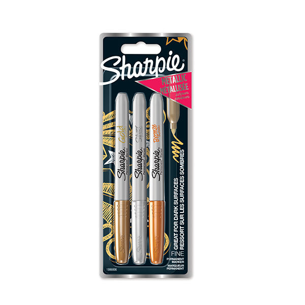 Sharpie Metallic Permanent Marker: Assorted Metallic Card 3's (NEW CODE)