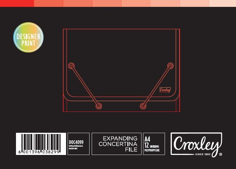 CROXLEY Designer A4 Expanding File Assorted