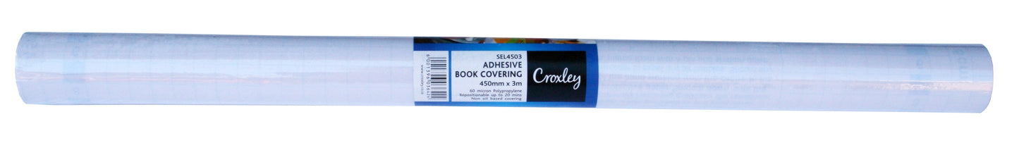CROXLEY Self Adhesive Cover - Clear - 450mmx3m Roll