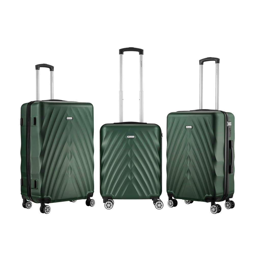 Travelwize Terra green ABS 67cm 4-wheels spinner luggage set, stylish and functional for all your travel needs.