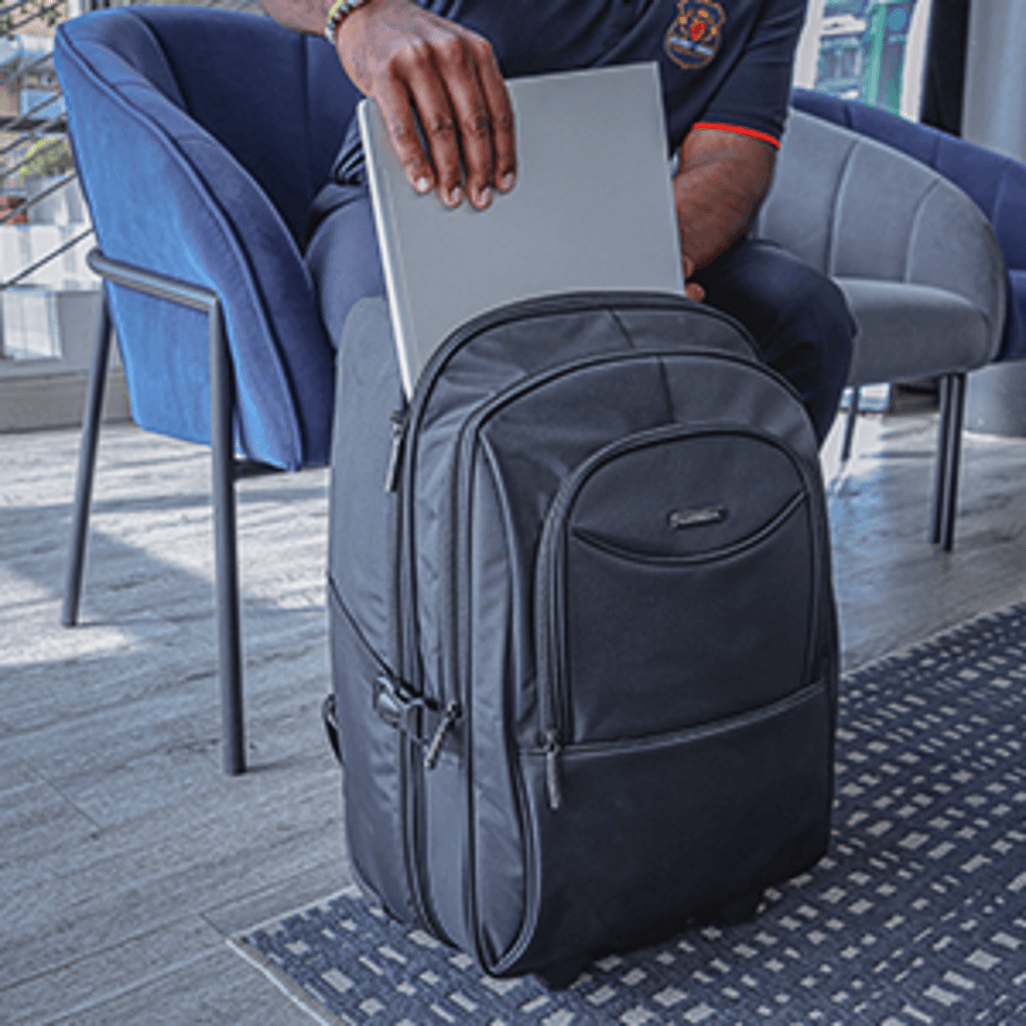 Kingsons Prime 15.6 inch Laptop Trolley Backpack Black