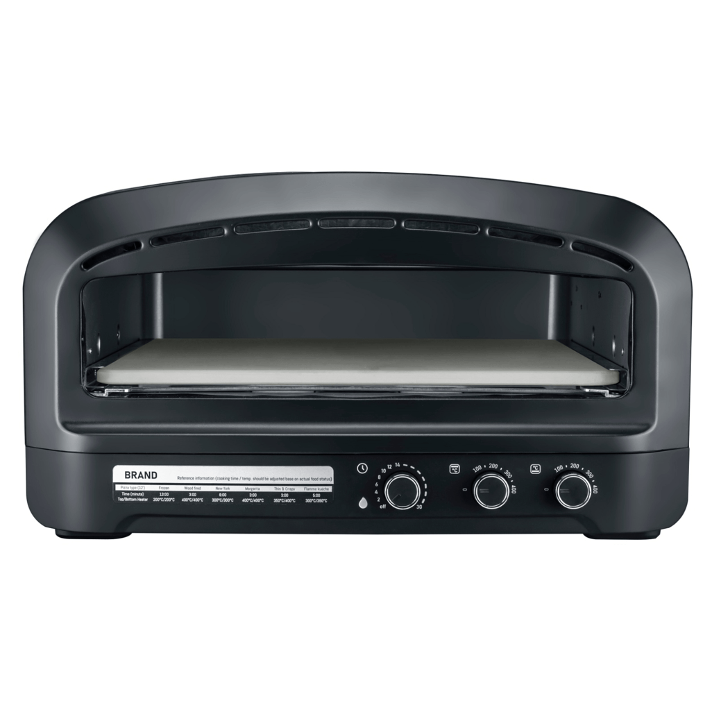 Boden Stark Manual Pizza Oven with a black design and controls for perfect homemade pizza.