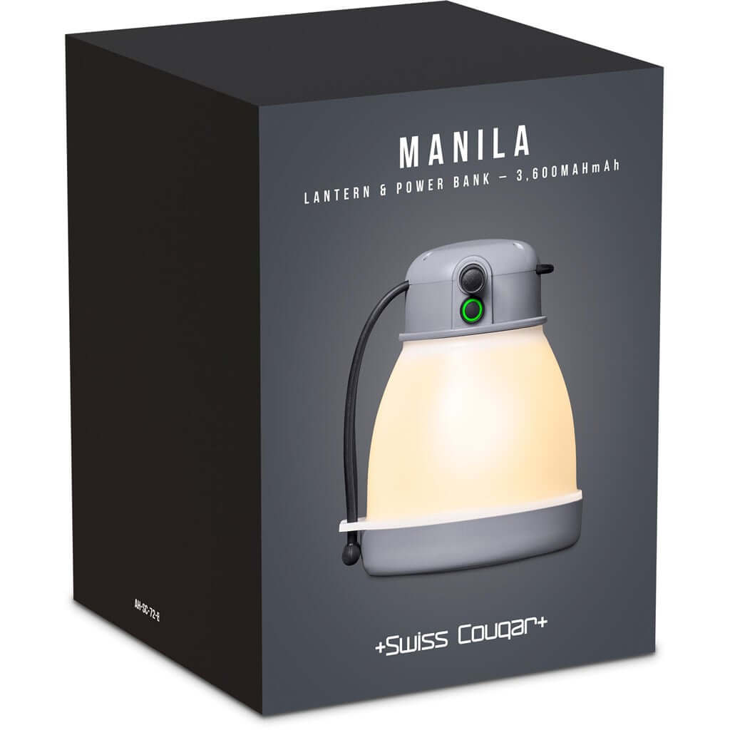 AH-SC-72-B Swiss Cougar Manila Lantern & Power Bank - 3,600mAh