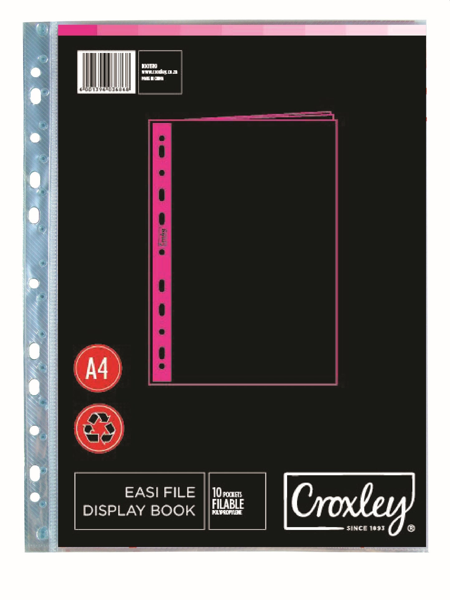 CROXLEY Easi File - A4 - 10 Filing Pocket Book (BOO1399) Pack of 12