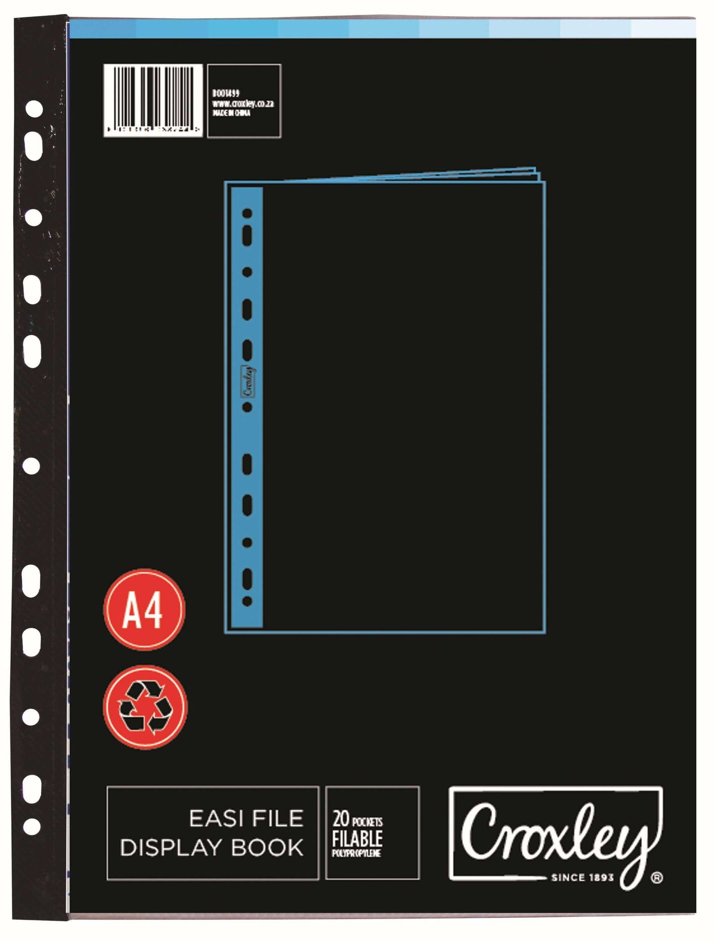 CROXLEY Easi File - A4 - 20 Filing Pocket Book (BOO1499) Pack of 12