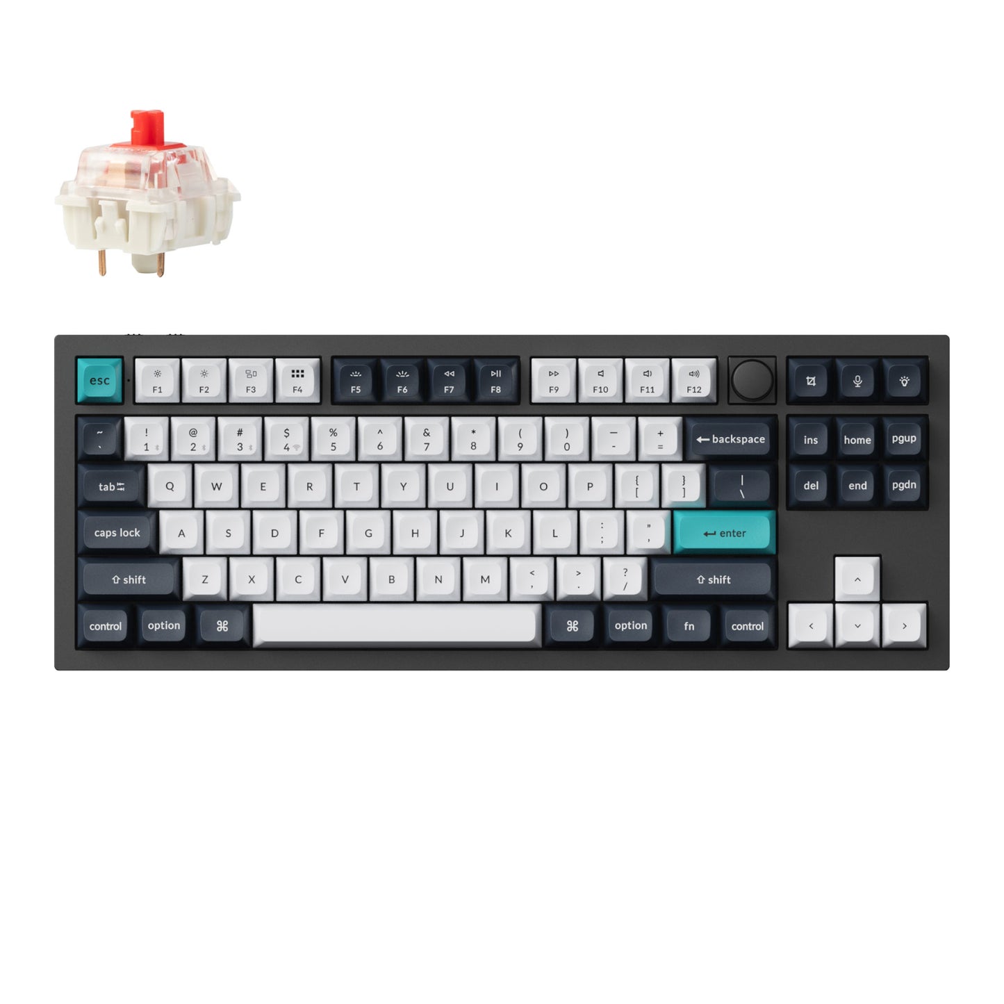 Keychron Q3 Max 80% Full Assembled Knob Red Switch Hot-Swap Gateron Jupiter RGB Wireless Keyboard β Black