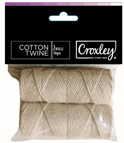 CROXLEY Cotton Twine 50gm 2 Rolls Bag Each