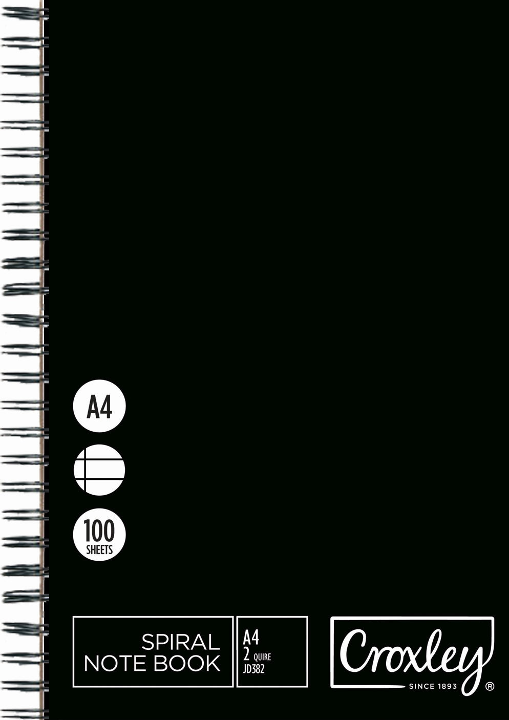 CROXLEY JD382 100 Page Ruled Feint & Margin Wire Bound A4 Pack of 10
