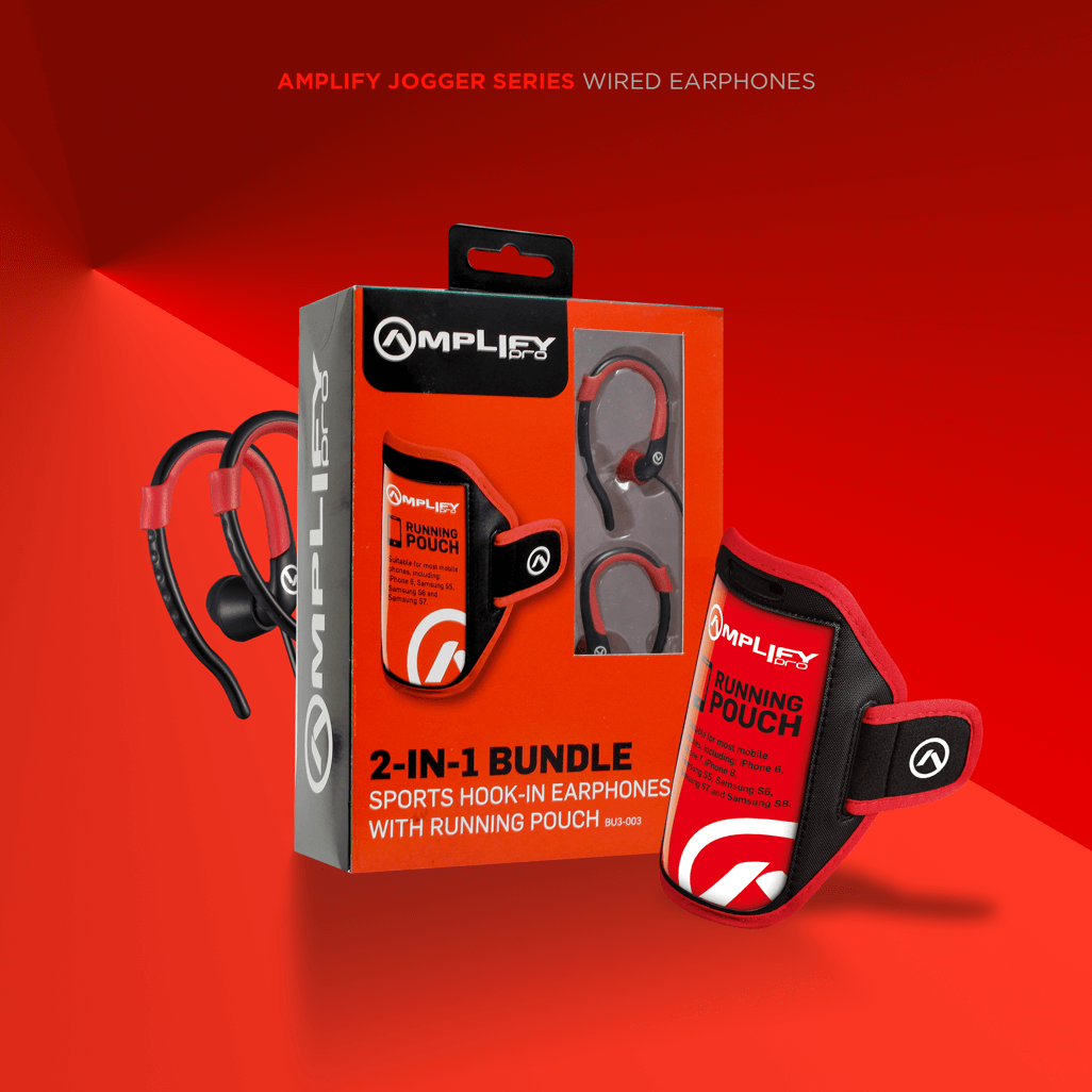 Amplify 2-IN-1 Bundle Jogger series earphones with pouch