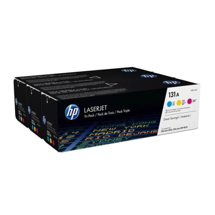 HP 131A 3-pack Cyan/Magenta/Yellow Original LaserJet Toner Cartridges Per cartridge: 1 800