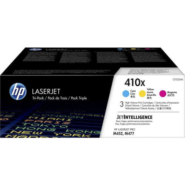 HP 410X 3-pack High Yield Cyan/Magenta/Yellow Original LaserJet Toner Cartridges
