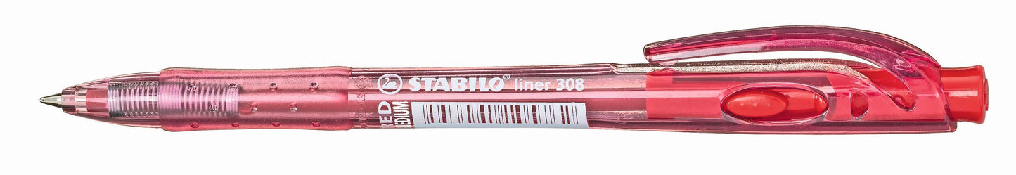 STABILO Liner Click BallPoint Pen Medium Red Each