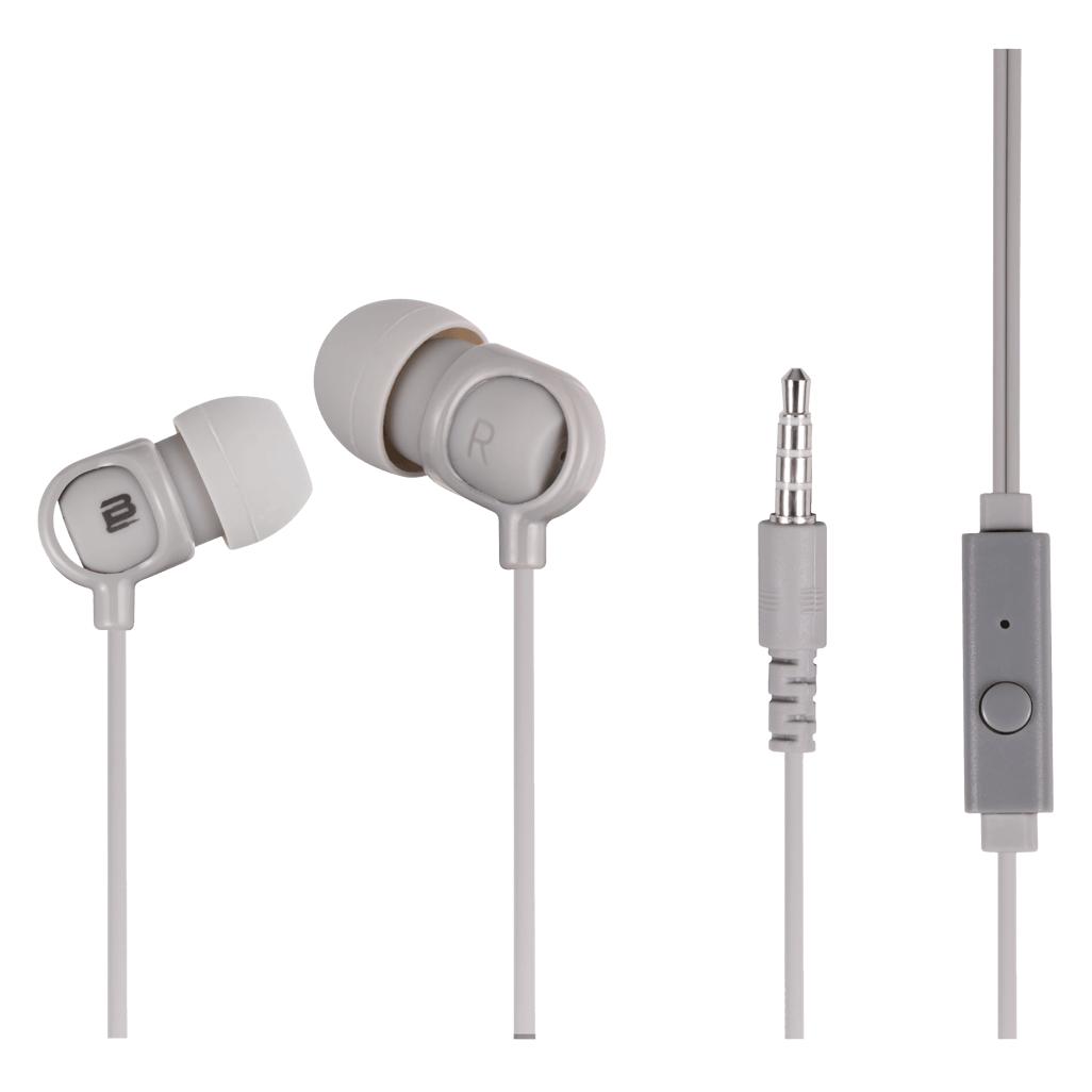 Bounce Jive wireless earphones with mic in grey, designed for an organic listening experience.