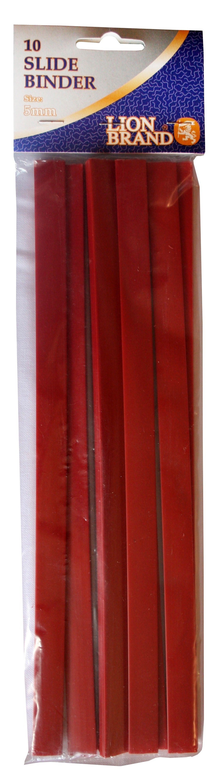 LION BRAND Slide Binder - 10mm (Red) (Pack of 10)