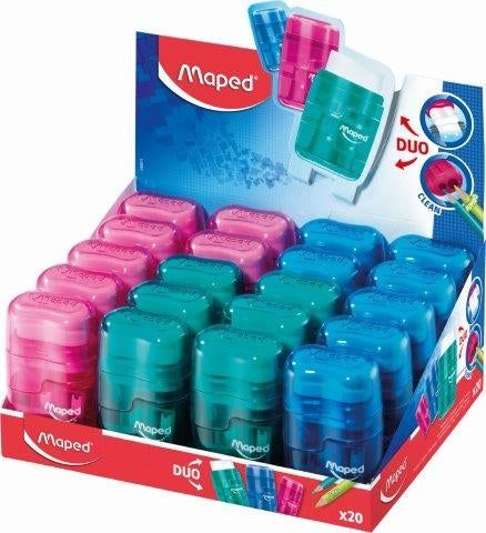 MAPED Duo 2Hole Sharp+Eraser Connect Translucent - Each