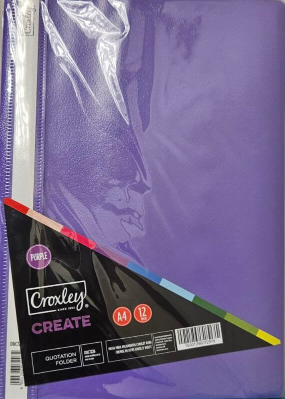 CROXLEY PRESENTATION FOLDER PASTEL ASS Each