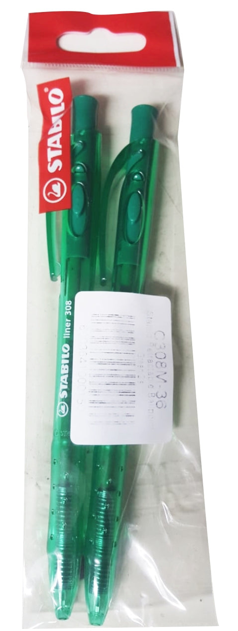 STABILO Liner Click Polybag Green 2's