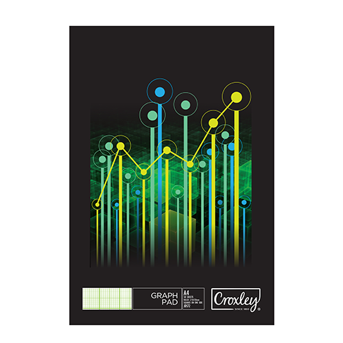 CROXLEY JD572 A4 50 Sheet Graph Pad 2/10/20mm Pack of 10