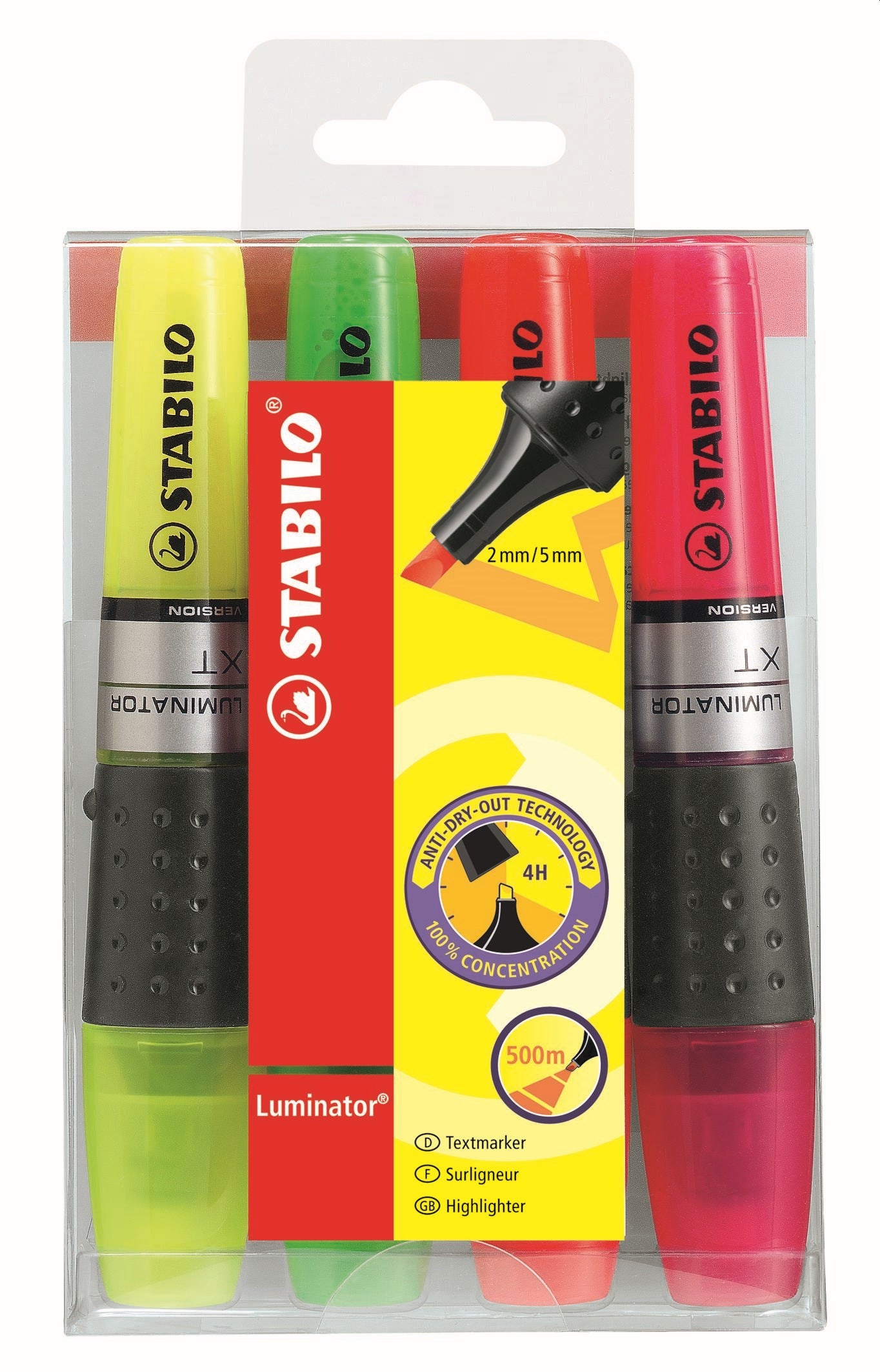 STABILO Luminator Highlighter Assorted Wallet 4's