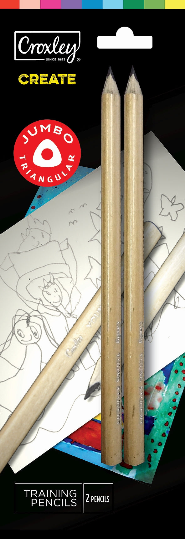 CROXLEY CREATE Training Pencil 4B 2 Pack Carded