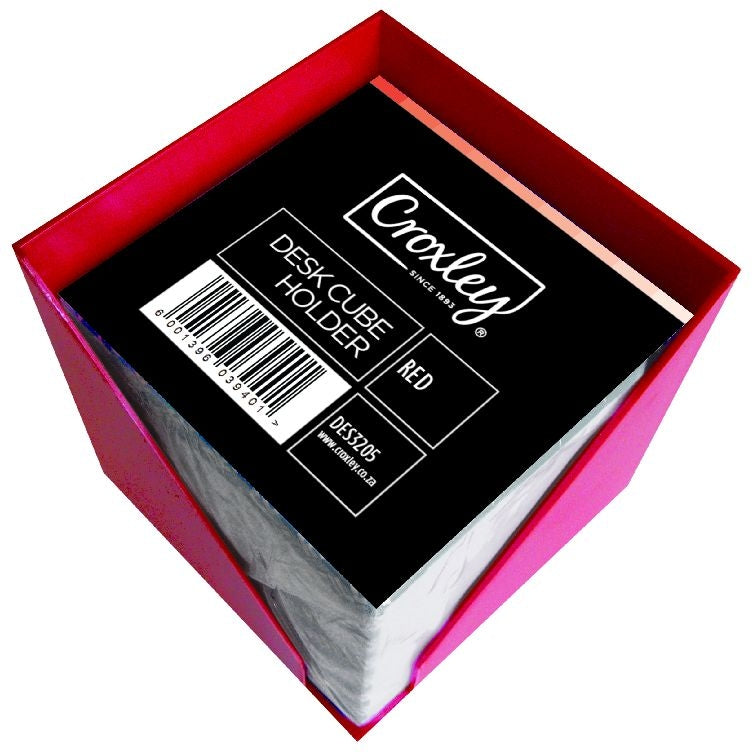 CROXLEY Desk Cube Complete (Includes Paper) (Red)