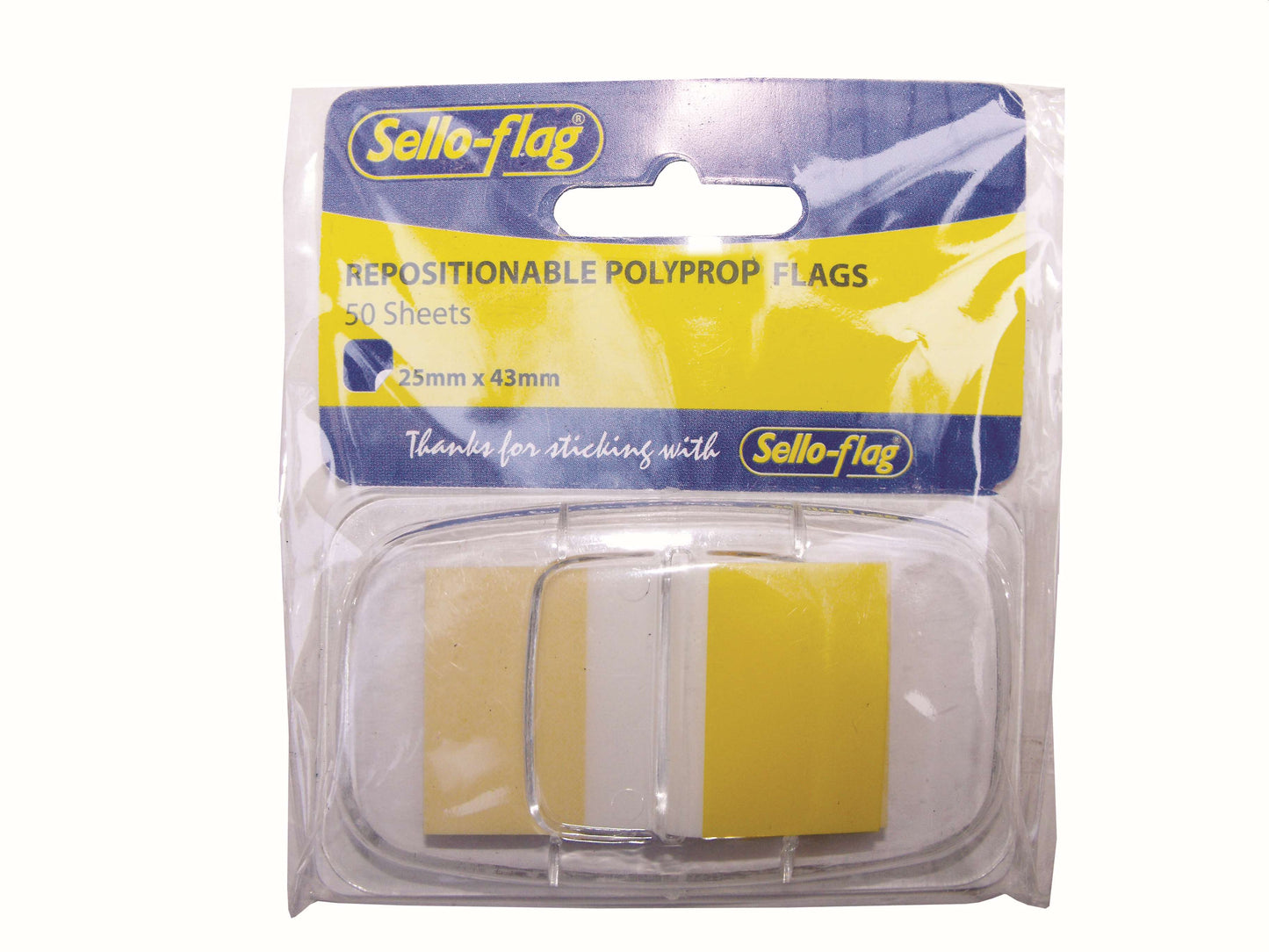 SELLO-FLAG Polypropylene Flags - 25x43mm - 50 Sheets (Yellow)