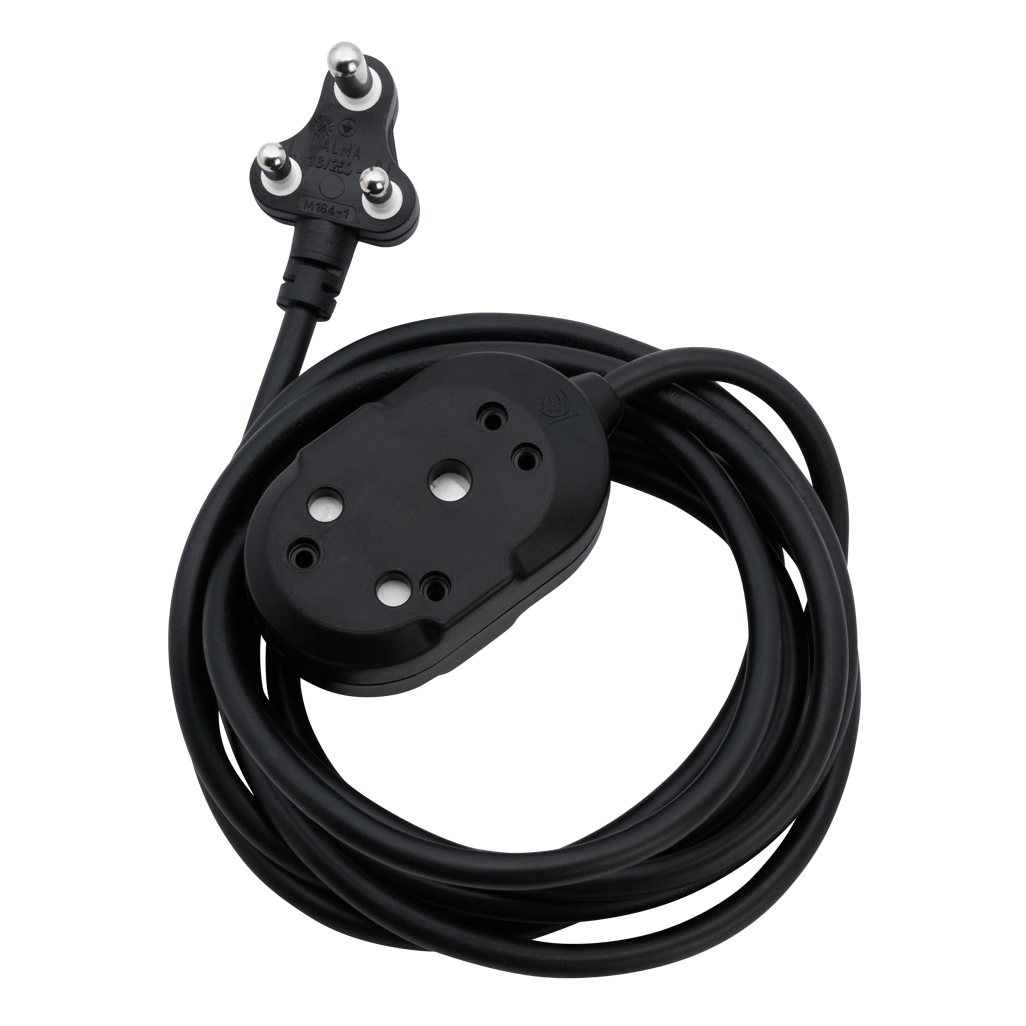 Ellies Back to Back Light Duty Extension Lead 20M with black cable and plug for versatile electrical use.