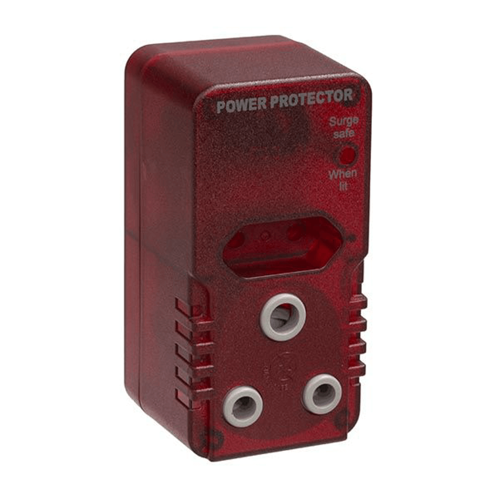 Ellies High Surge Adaptor with 1x 5A Euro and 1x 16A 3 Pin, designed for power surge protection and compatibility.