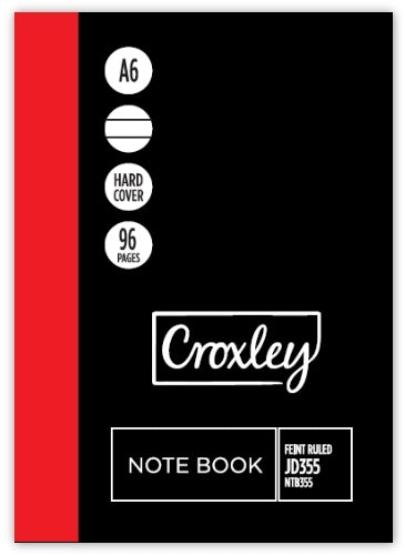 CROXLEY JD355 148x105mm 96 Page Side Bound Hard Cover Pack of 20
