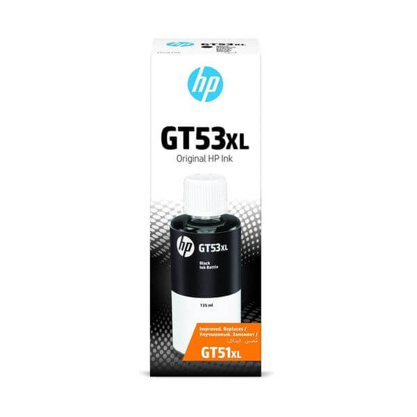 HP GT53 135ml Black Original Ink Bottle,6,000 pages